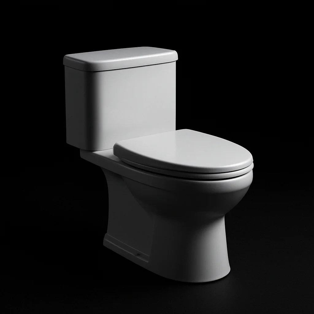 Modern white toilet installed by Natan Plumbing