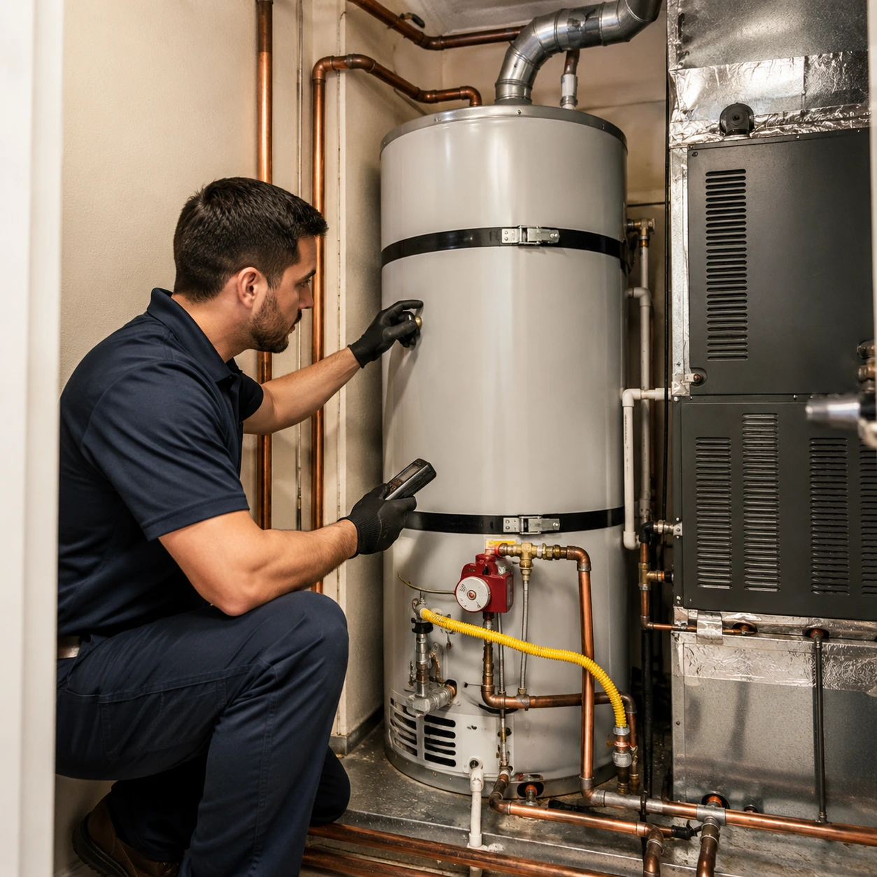 Water heater service and repair inspection